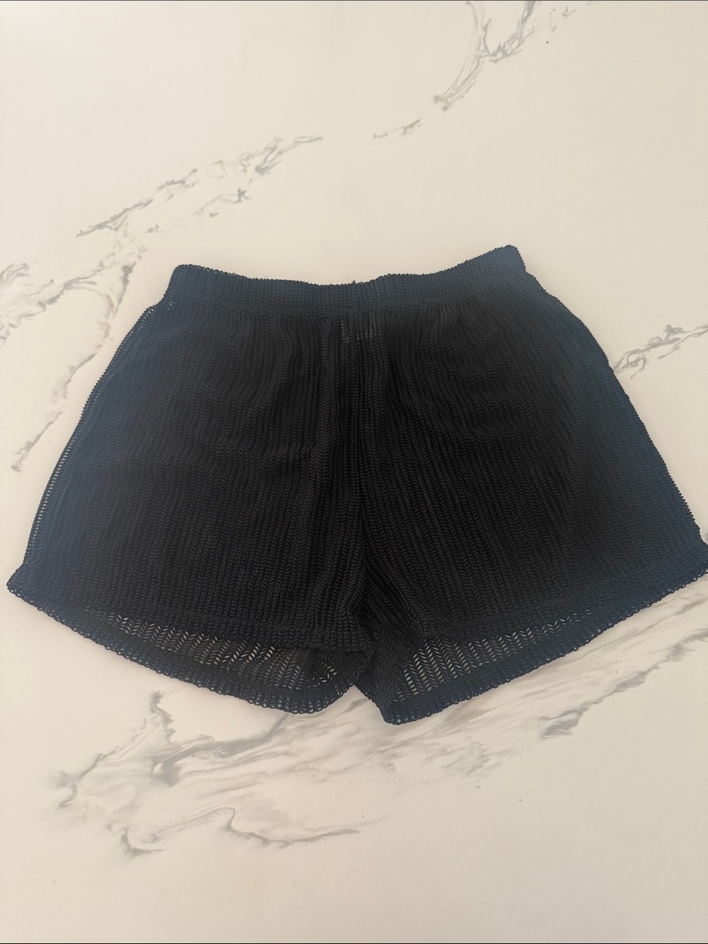 SHEIN Black Crochet Swim Coverup Shorts